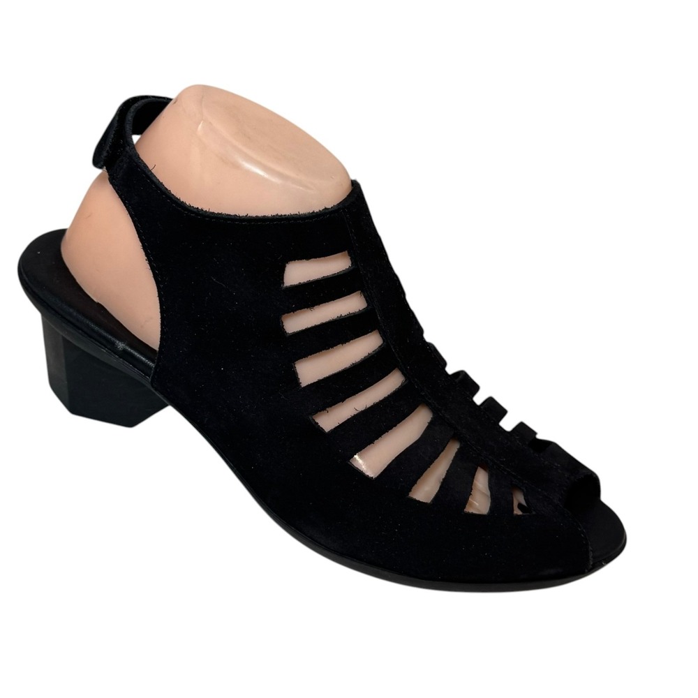 Arche Enexor Black Suede Caged Sandal Women's 41/9.5 New $350